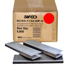 BCS5-1132DP-S SIFCO® 32mm 16Ga. Divergent Point Stainless Staples 5,000pcs/Box
