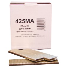 425MA SIFCO® 25mm Galvanised 18Ga. Staples for use in Air Staplers 5,000pcs/Box