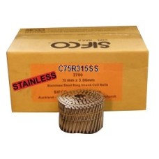 C75R315SS SIFCO® 75mm x 3.15mm Stainless Ring Shank Coil Nails 2,700pcs/box
