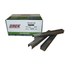 50/10 10MM OMER® 10mm Galvanised Industrial Carton Staples 5,000pcs/Box