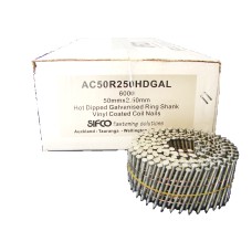 AC50R250HDGAL SIFCO® 50mm x 2.50mm Hot Dip Galvanised Ring Shank Coil Nails 6,000pcs/Box