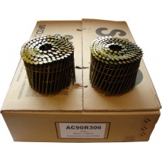 AC90R306 SIFCO® 90mm x 3.06mm Bright Ring Shank Coil Nails, 2,700pcs/Box