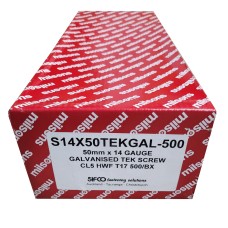 S14X50TEKGAL-500 SIFCO® 50mm x 14Ga. HWF Tek CL3 Galv Screws, 500pcs/Box