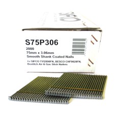 S75P306 SIFCO® 75mm Bright Smooth Shank Stick Nails 2,000pcs/box