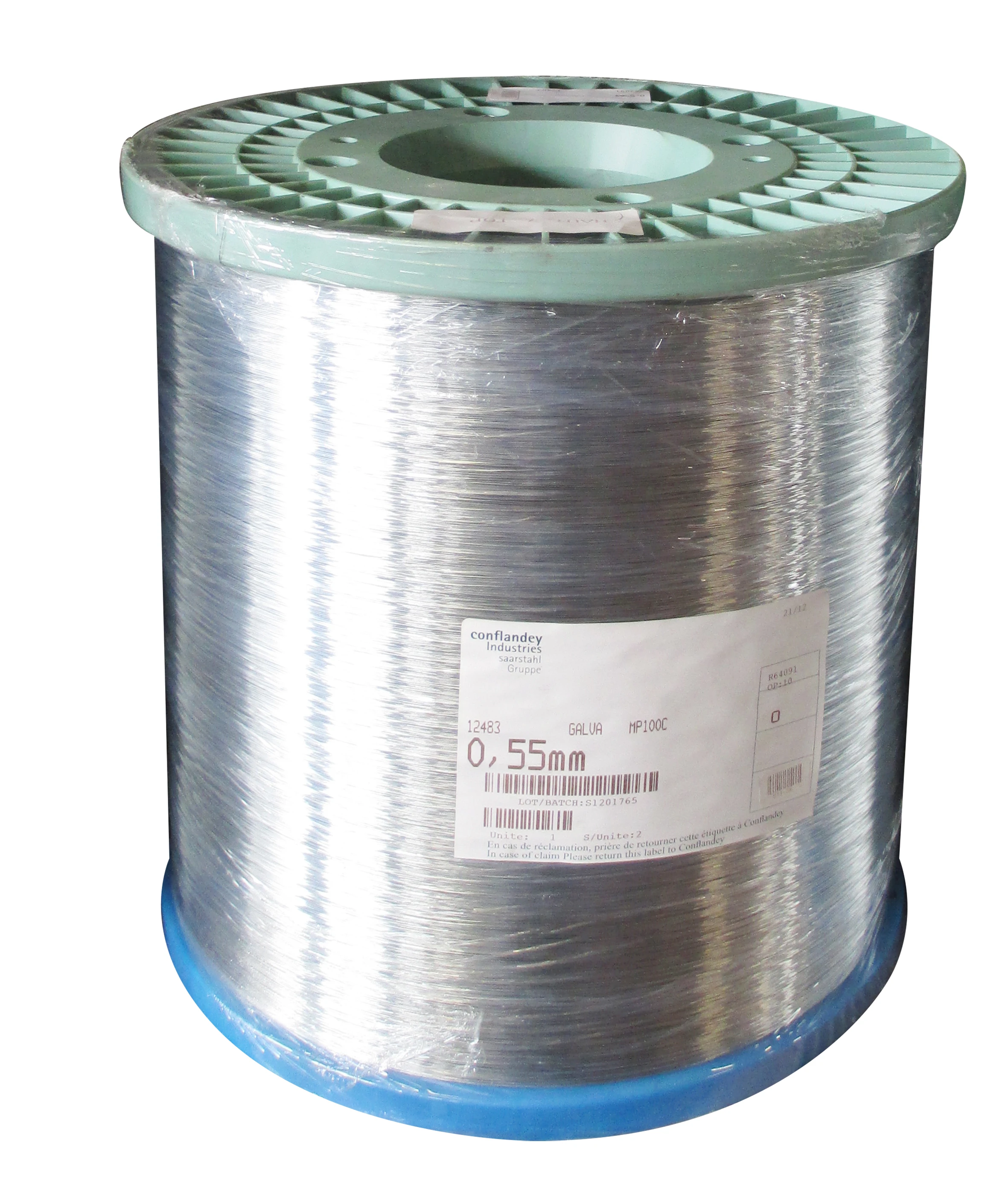 55MP100 Conflandey 0.55mm Galvanised Lubricated Stitching Wire 97Kg Bulk Spool