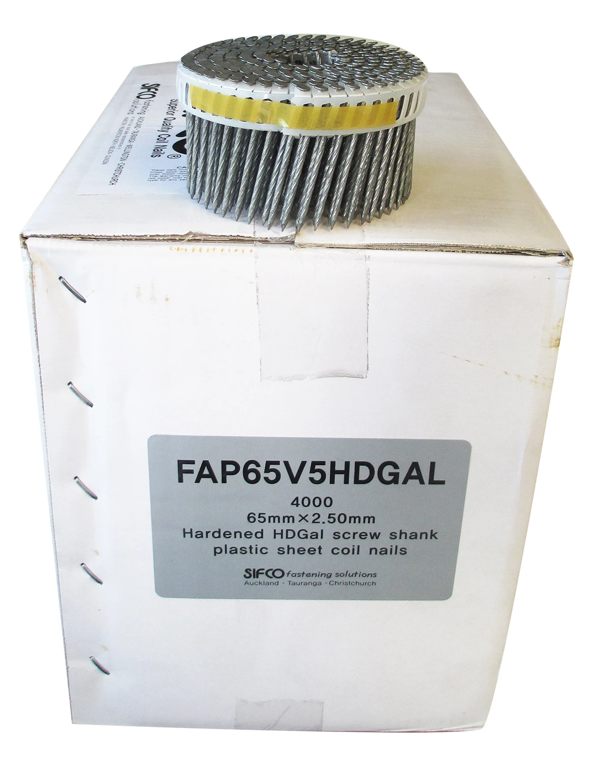 FAP65V5GAL SIFCO® 65mmx2.50mm Galvanised Hardened Steel Penetrating Coil Nails 4,000pcs/Box