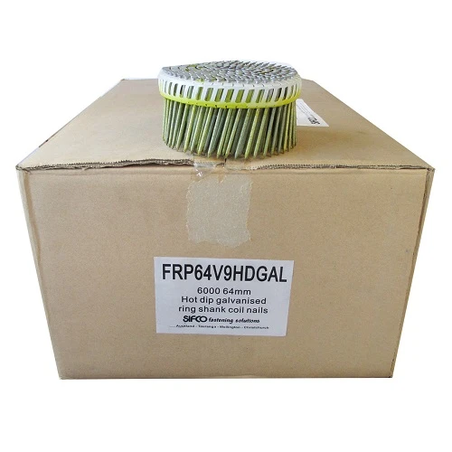FRP64V9HDGAL SIFCO® 64mm x 2.90mm Hot Dip Galvanised Ring Shank Coil Nail