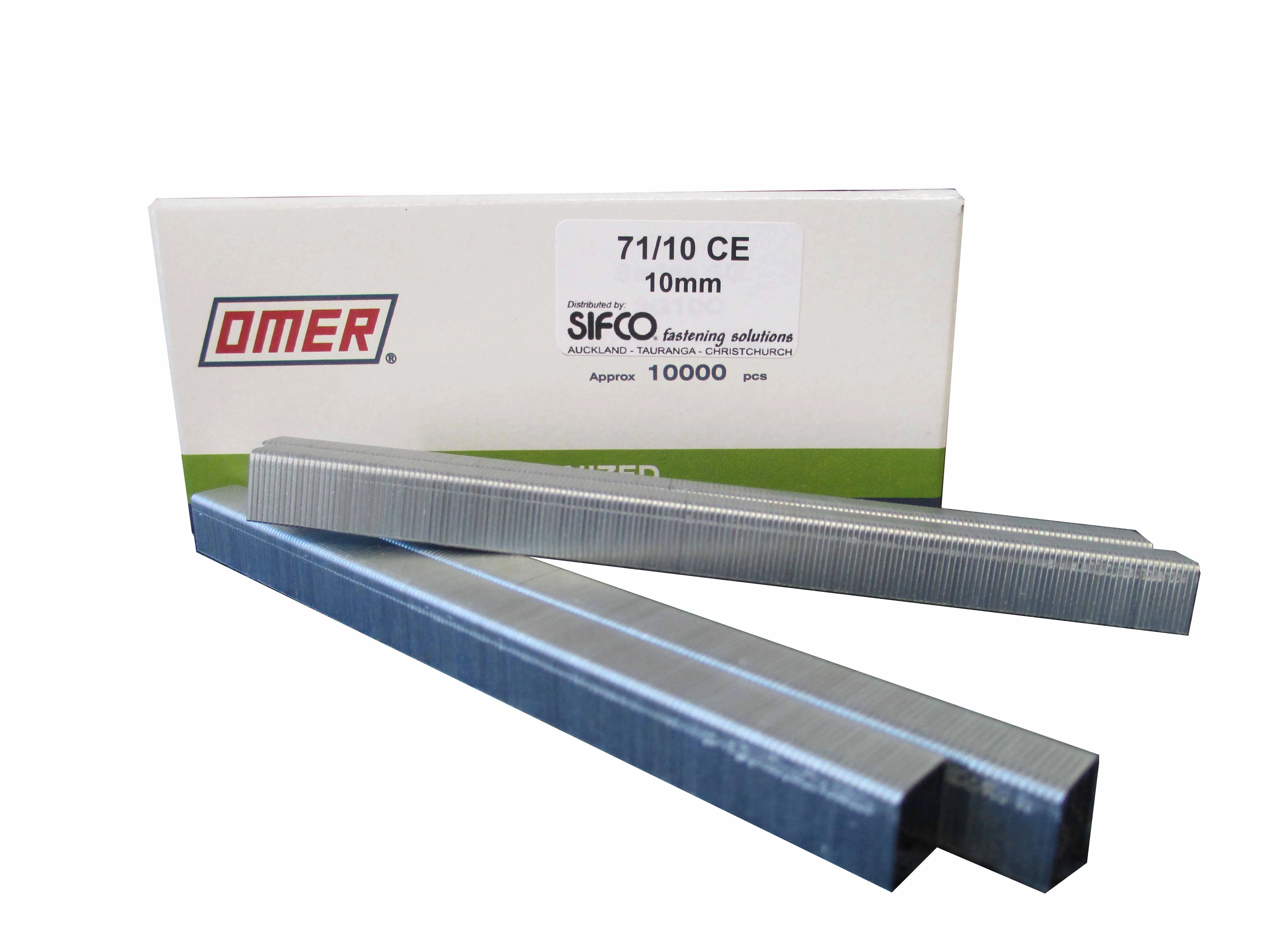 71/10CE OMER® 10mm Galvanised 23Ga. Upholstery Staples 10,000pcs/Box