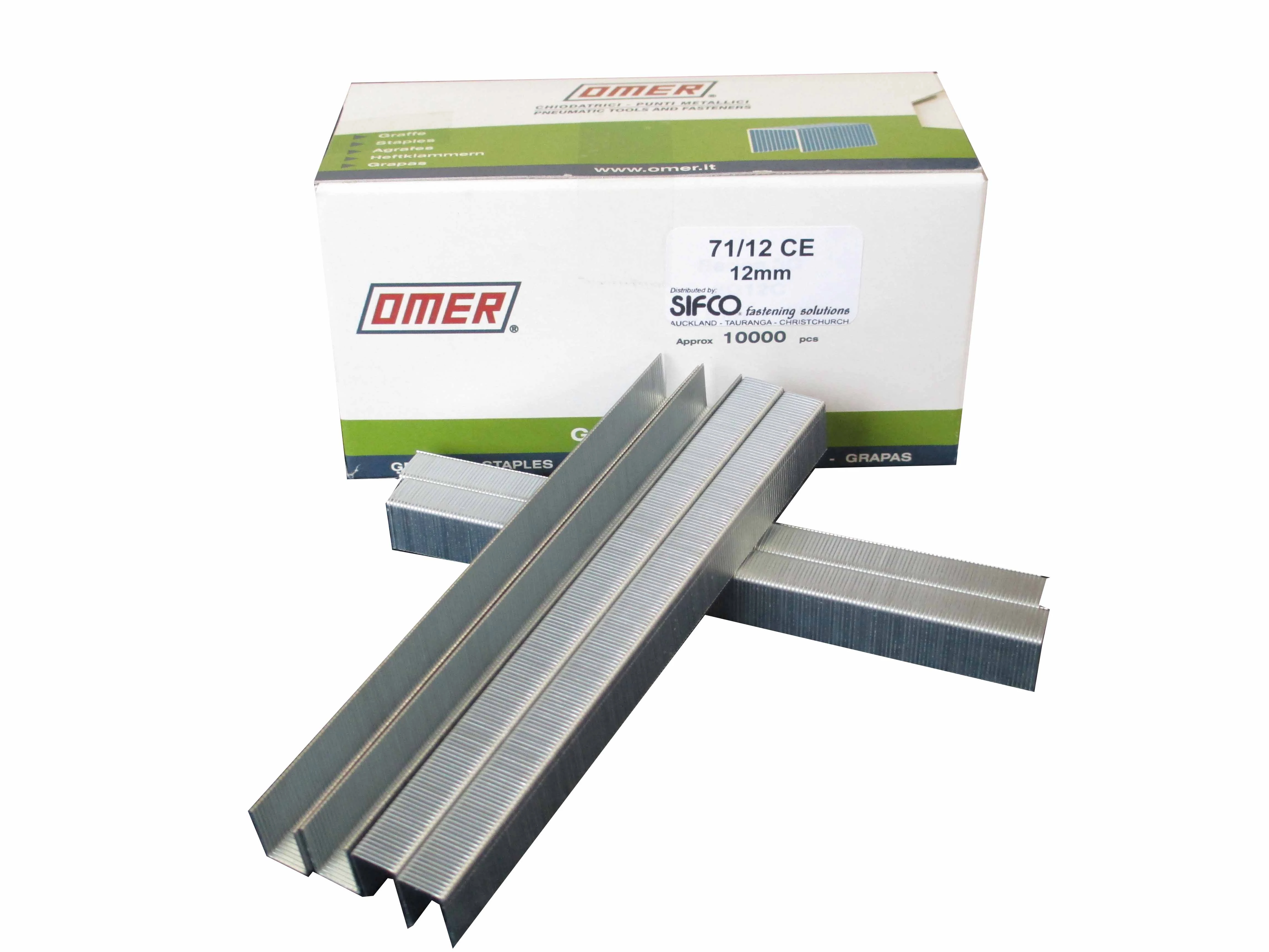 71/12CE OMER® 12mm Galvanised 23GA. Upholstery Staples 10,000pcs/Box