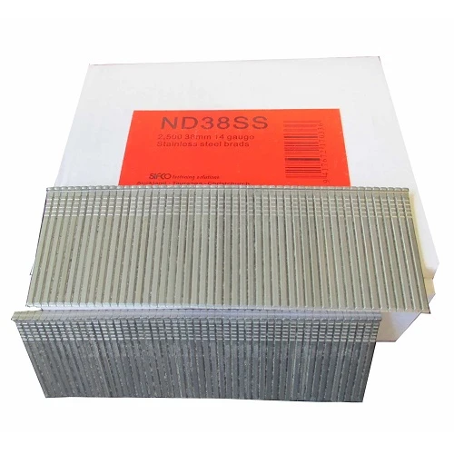 ND38SS SIFCO® 38mm 14 Ga. Stainless Steel Brads 2,500pcs/Box
