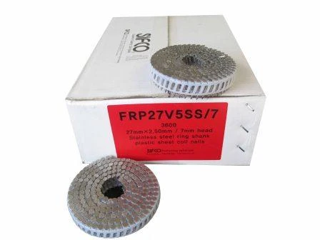 FRP27V5SS/7 SIFCO® 27mm x 2.50mm Stainless Steel Ring Shank Coil Nail