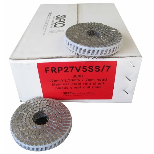FRP27V5SS/7 SIFCO® 27mm x 2.50mm Stainless Steel Ring Shank Coil Nail