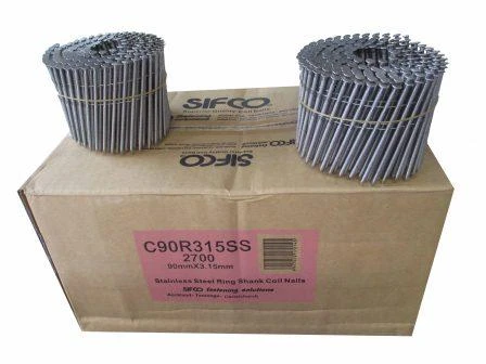 C90R315SS SIFCO® 90mm Stainless Ring Shank Coil Nails