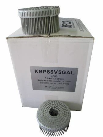 KBP65V5GAL SIFCO® 65mm x 2.50mm Knurled Shank Steel Penetrating Coil Nails 4,000pcs/box