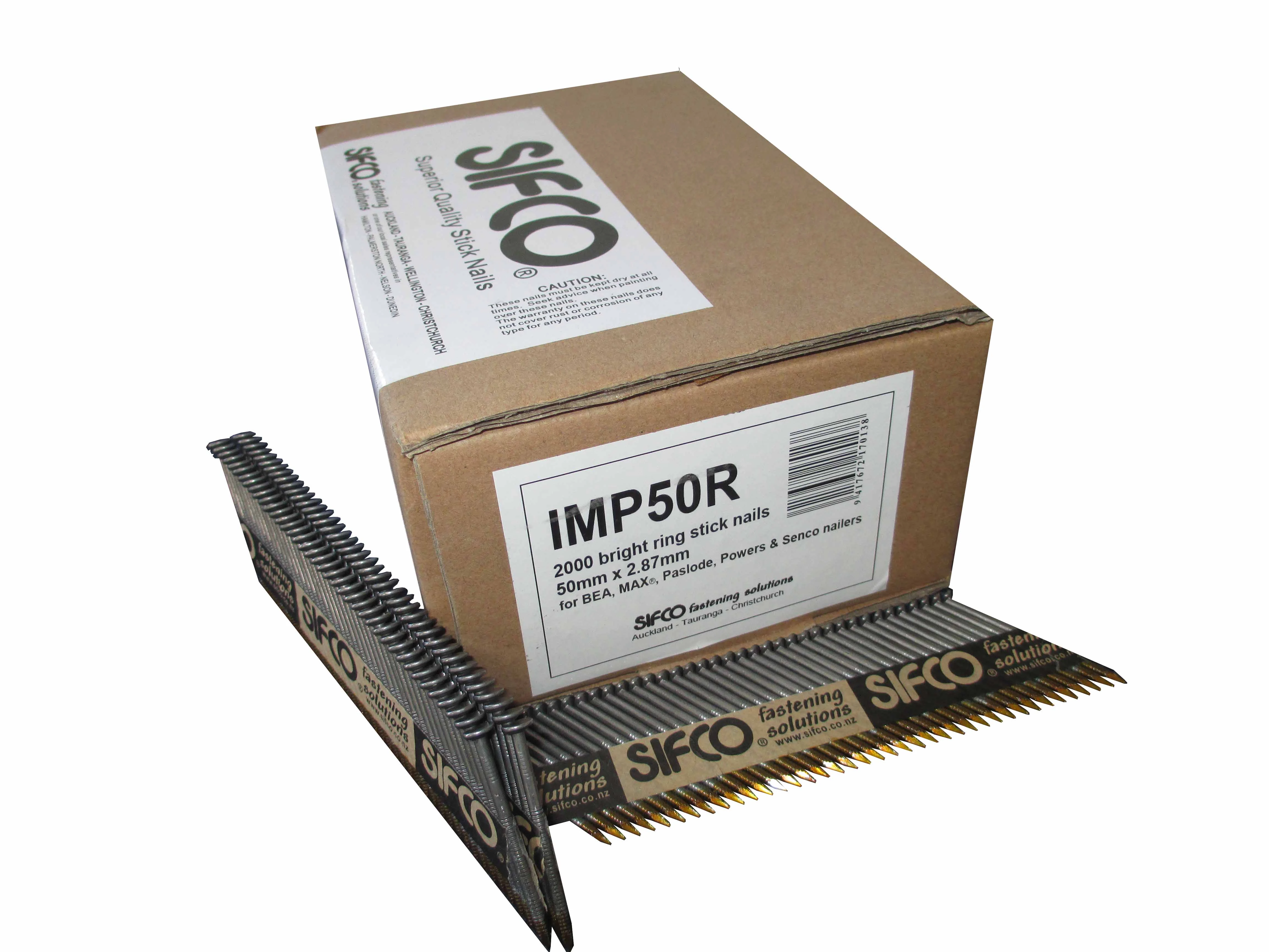IMP50R SIFCO® 50mm x 2.87mm Paper Taped Ring Shank 34 Degree Stick Nail