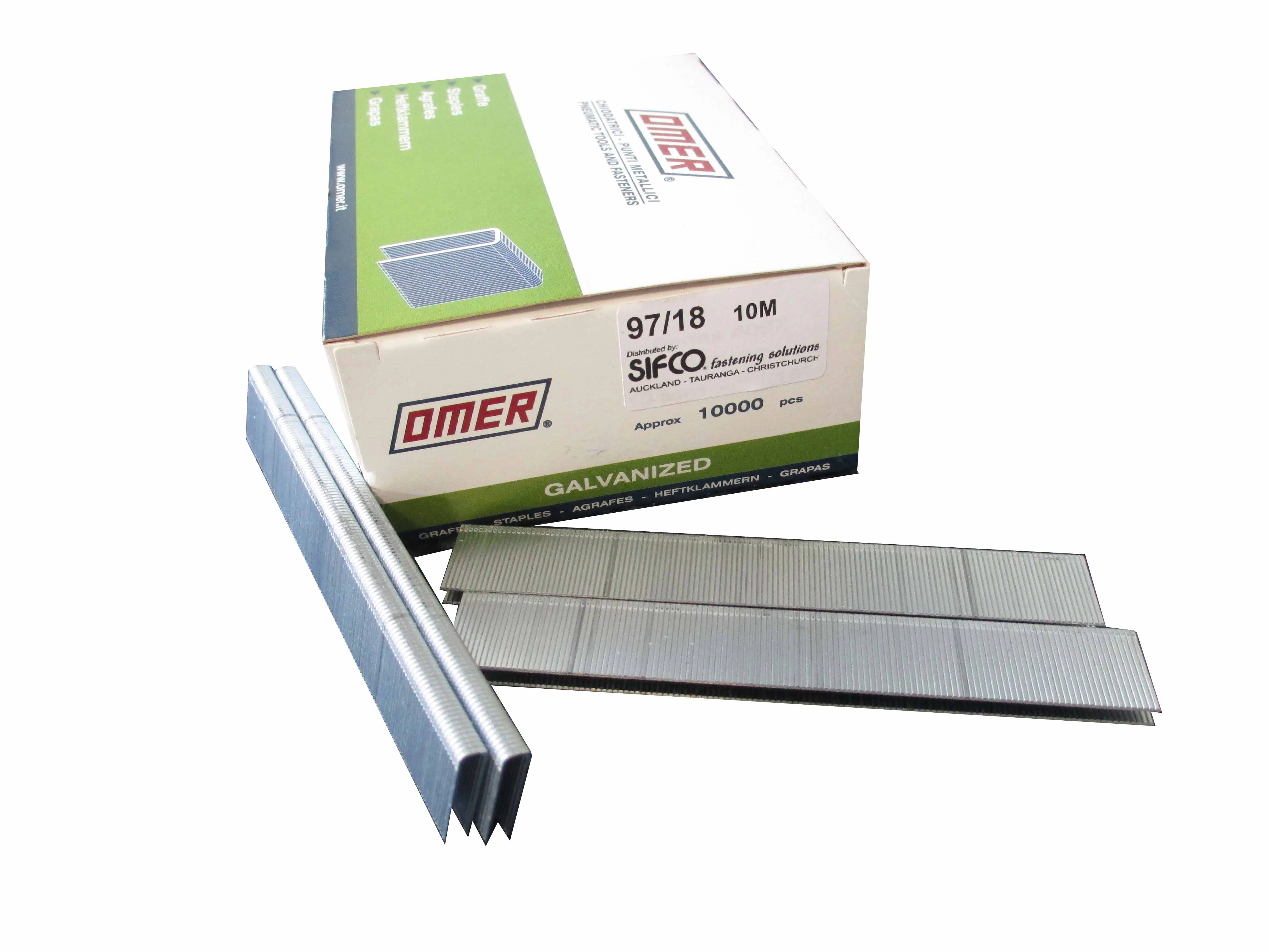 97/18-10M OMER® 18mm Galvanised Staples 10,000pcs/Box