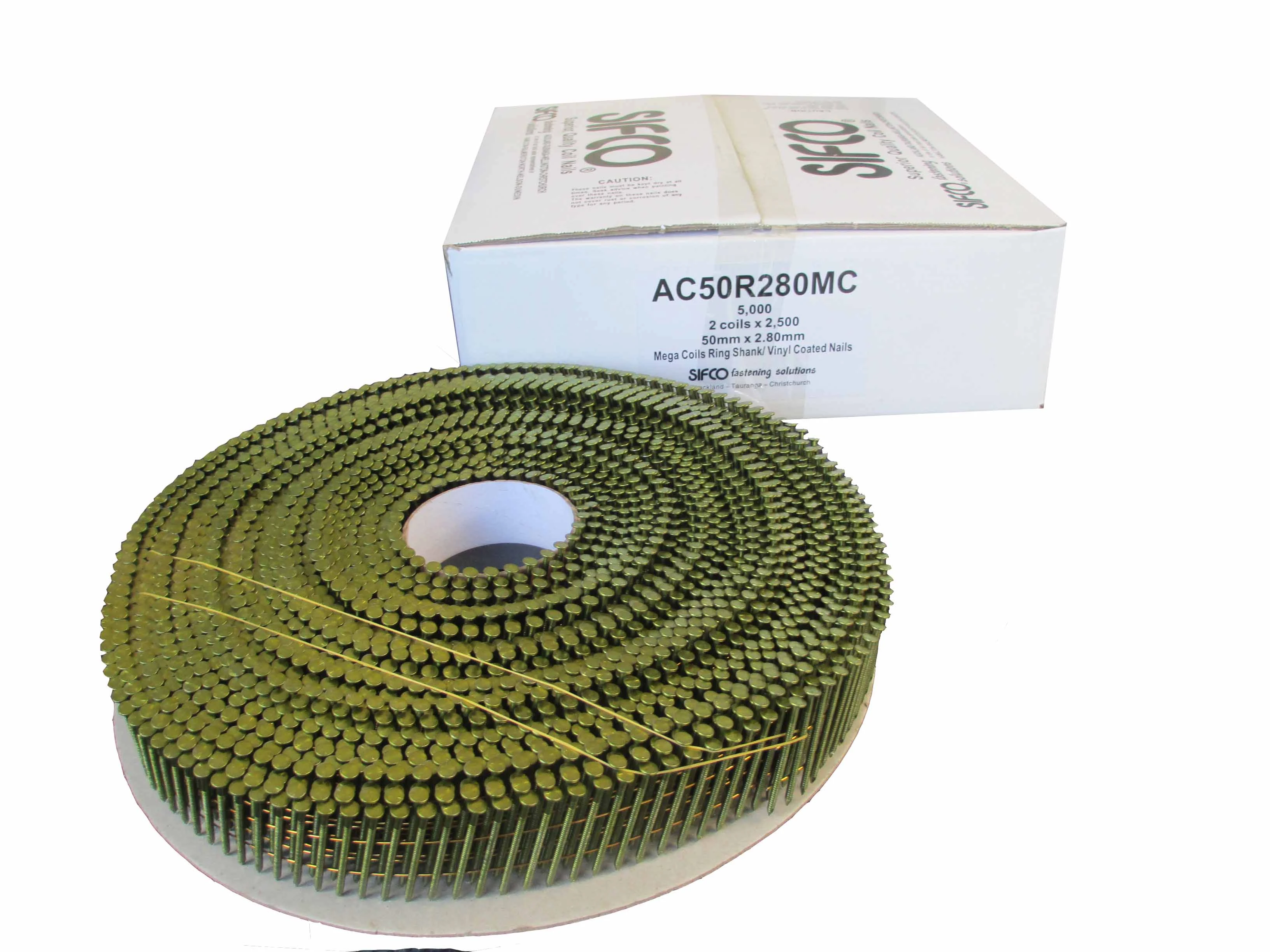 AC50R280MC SIFCO® 50mm x 2.80mm Ring Shank Mega Coil Nails 5,000pcs/Box