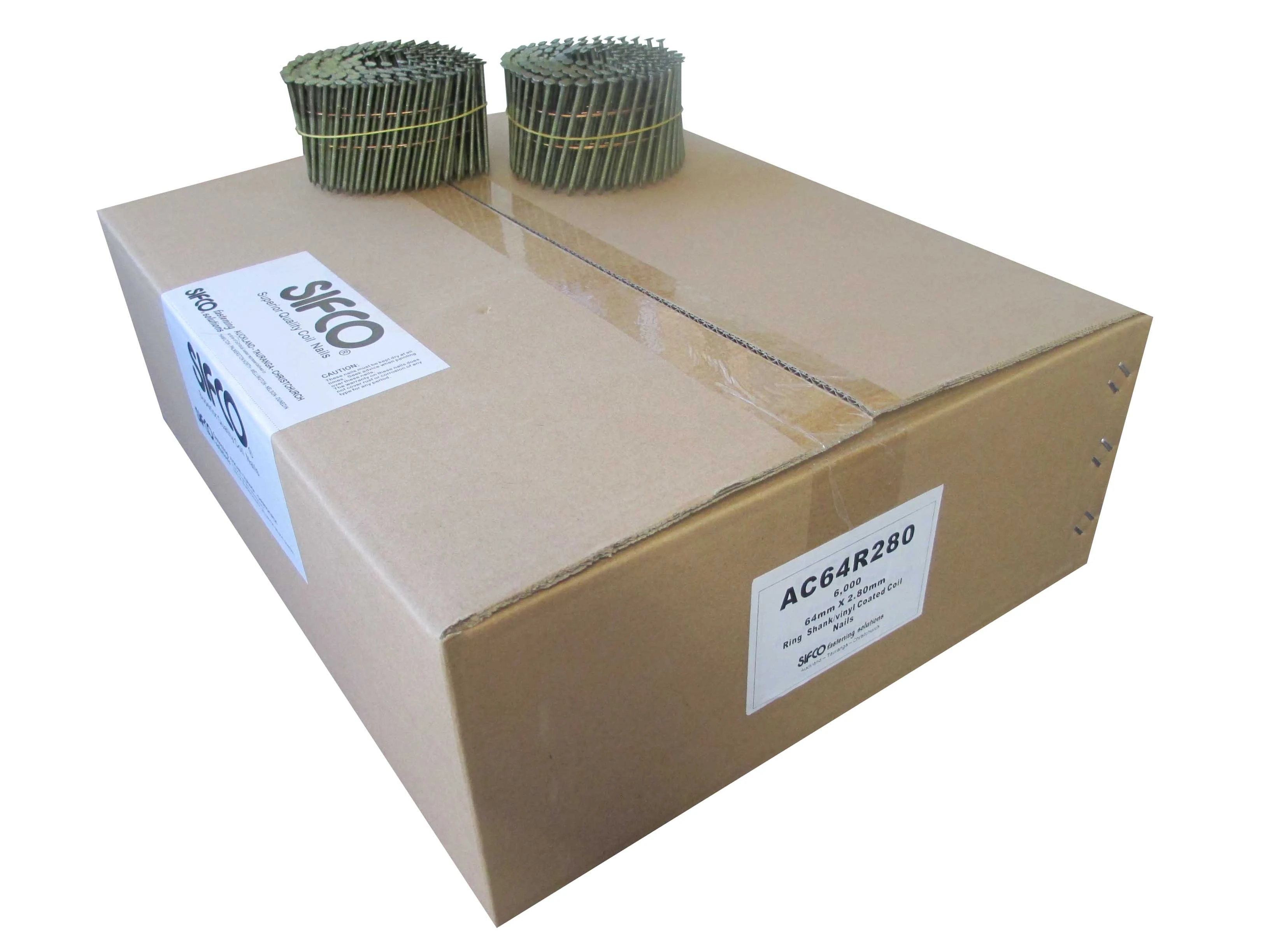 AC64R280 SIFCO® 64mm x 2.80mm Ring Shank Coil Nails 6,000pcs/Box