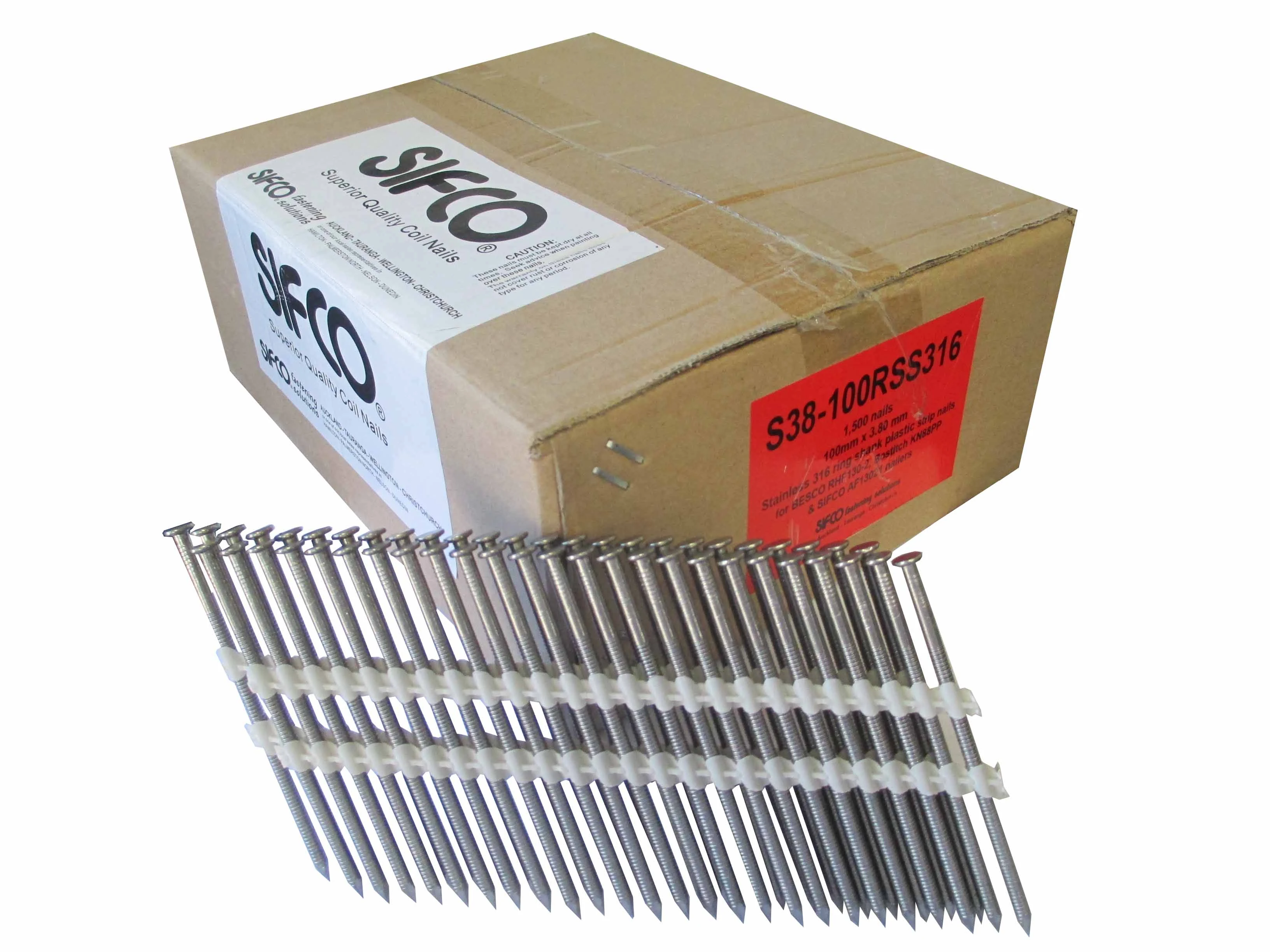 S38-100RSS316 SIFCO® 100m Stainless 316 Ring Shank Stick Nail