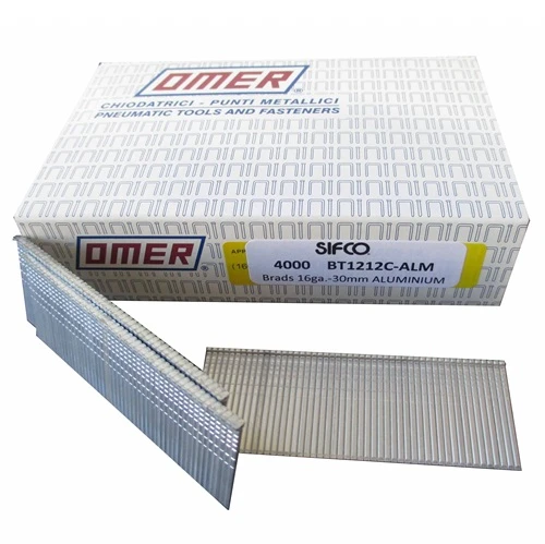 BT1212C-ALM OMER® 30mm C30 16 Gauge Aluminium Brad Nails 4,000pcs/Box