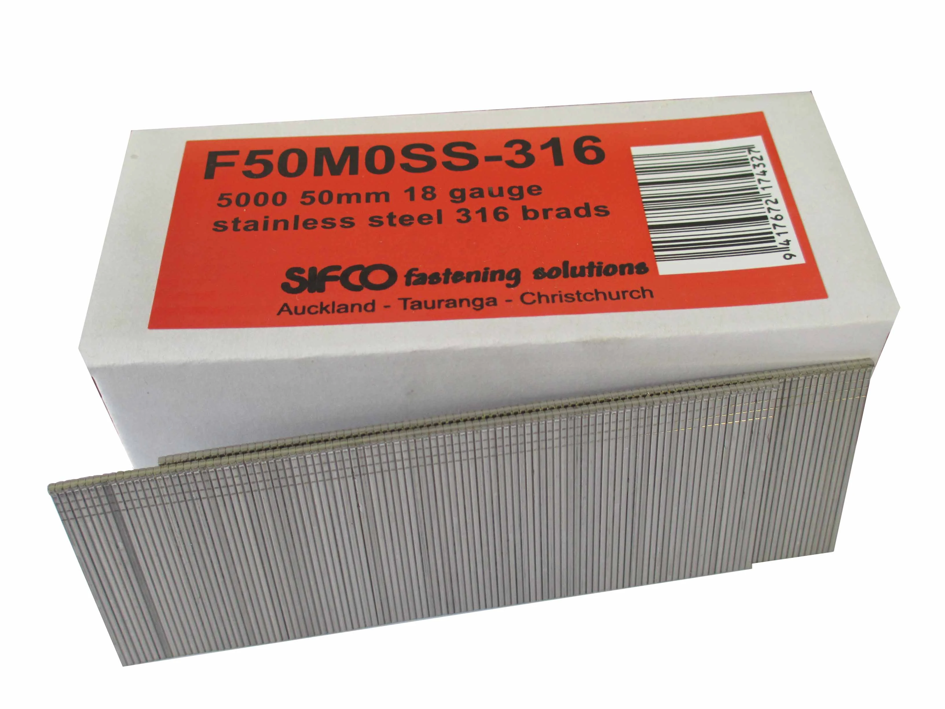 F50M0SS-316 SIFCO® 50mm C150 18 Gauge Stainless 316 Brads 5,000pcs/Box