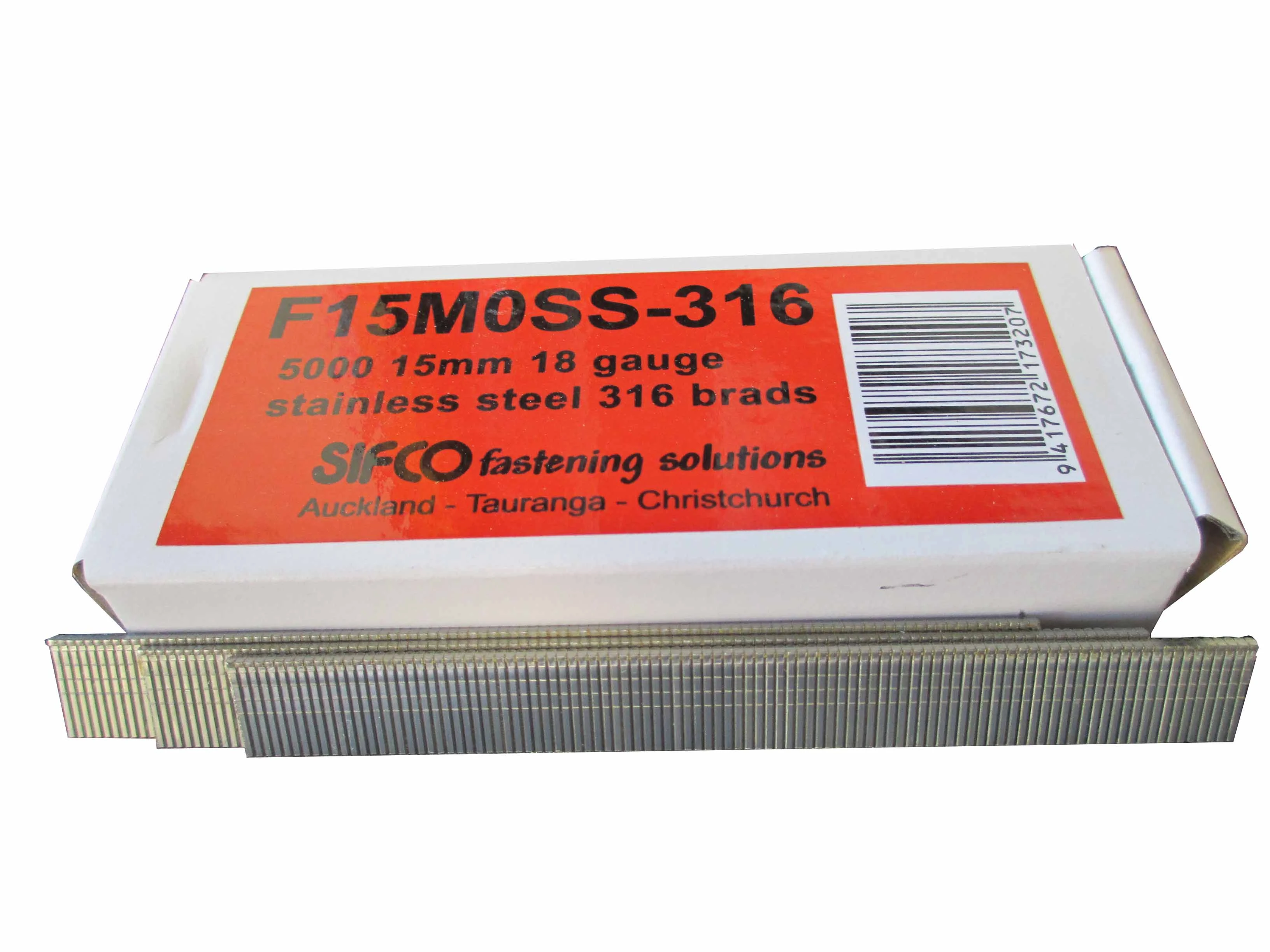 F15M0SS-316 SIFCO® 15mm C115 18 Gauge Stainless 316 Brads 5,000pcs/Box