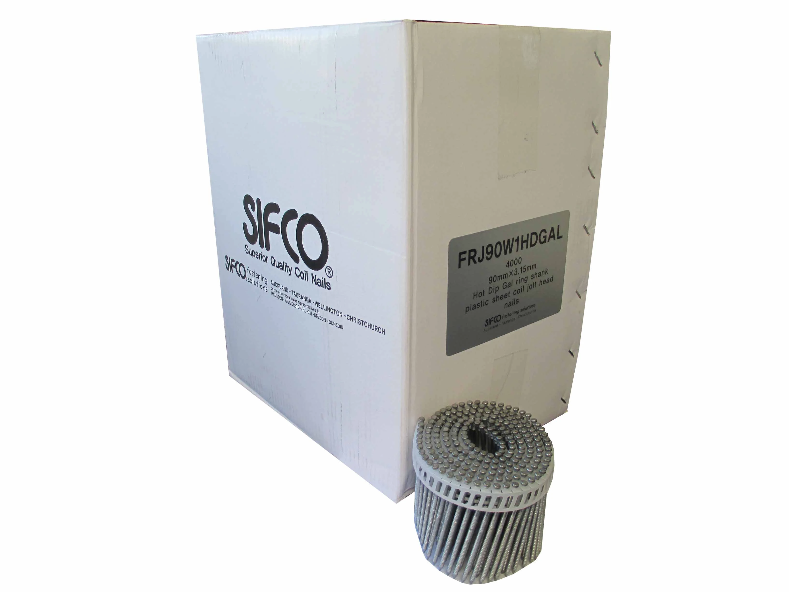 FRJ90W1HDGAL SIFCO® 90mm x 3.15mm Hot Dip Galvanised Jolt Head Ring Shank Coil Nail