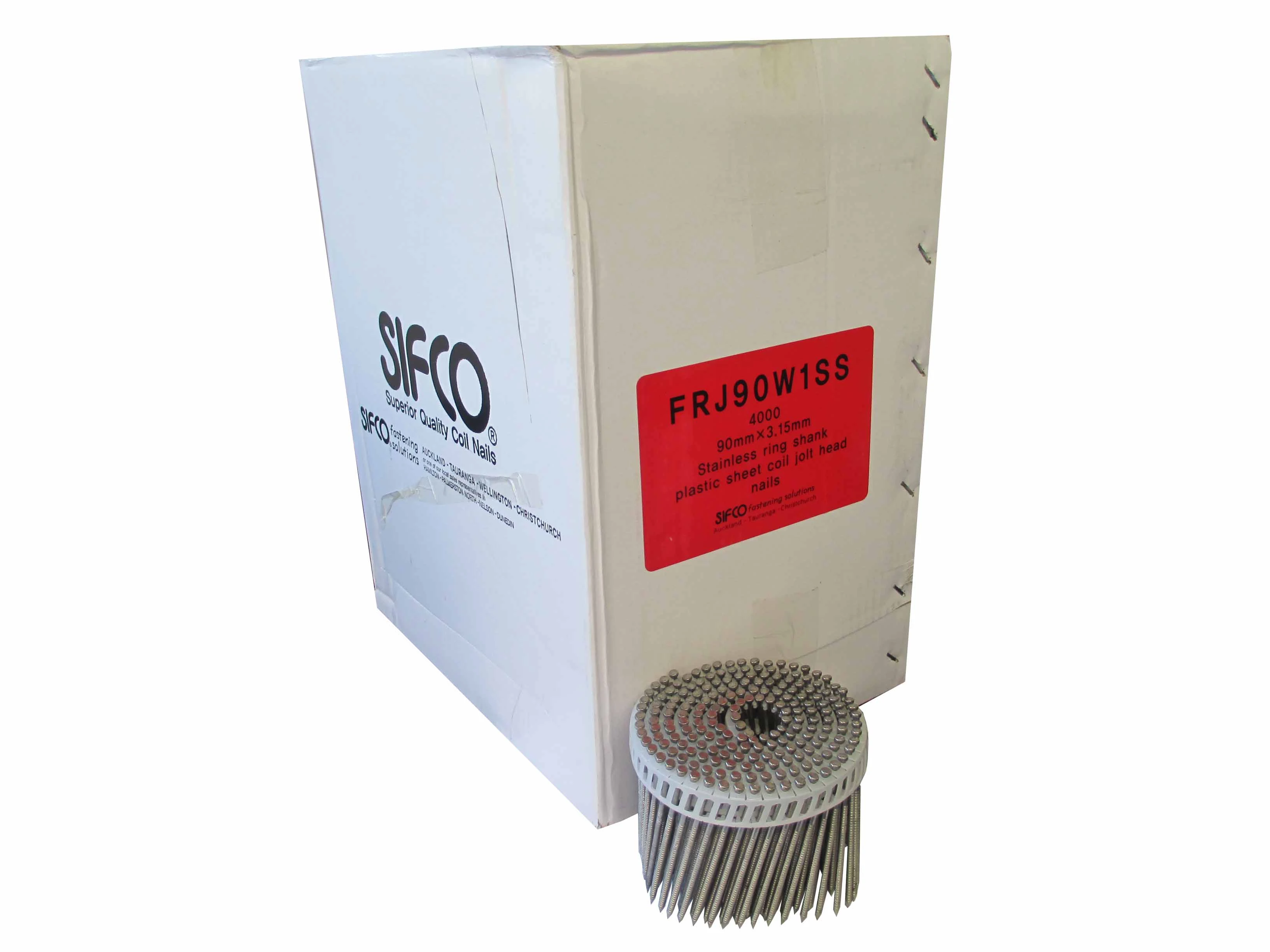 FRJ90W1SS SIFCO® 90mm x 3.15mm Stainless Steel Jolt Head Ring Shank Coil Nail