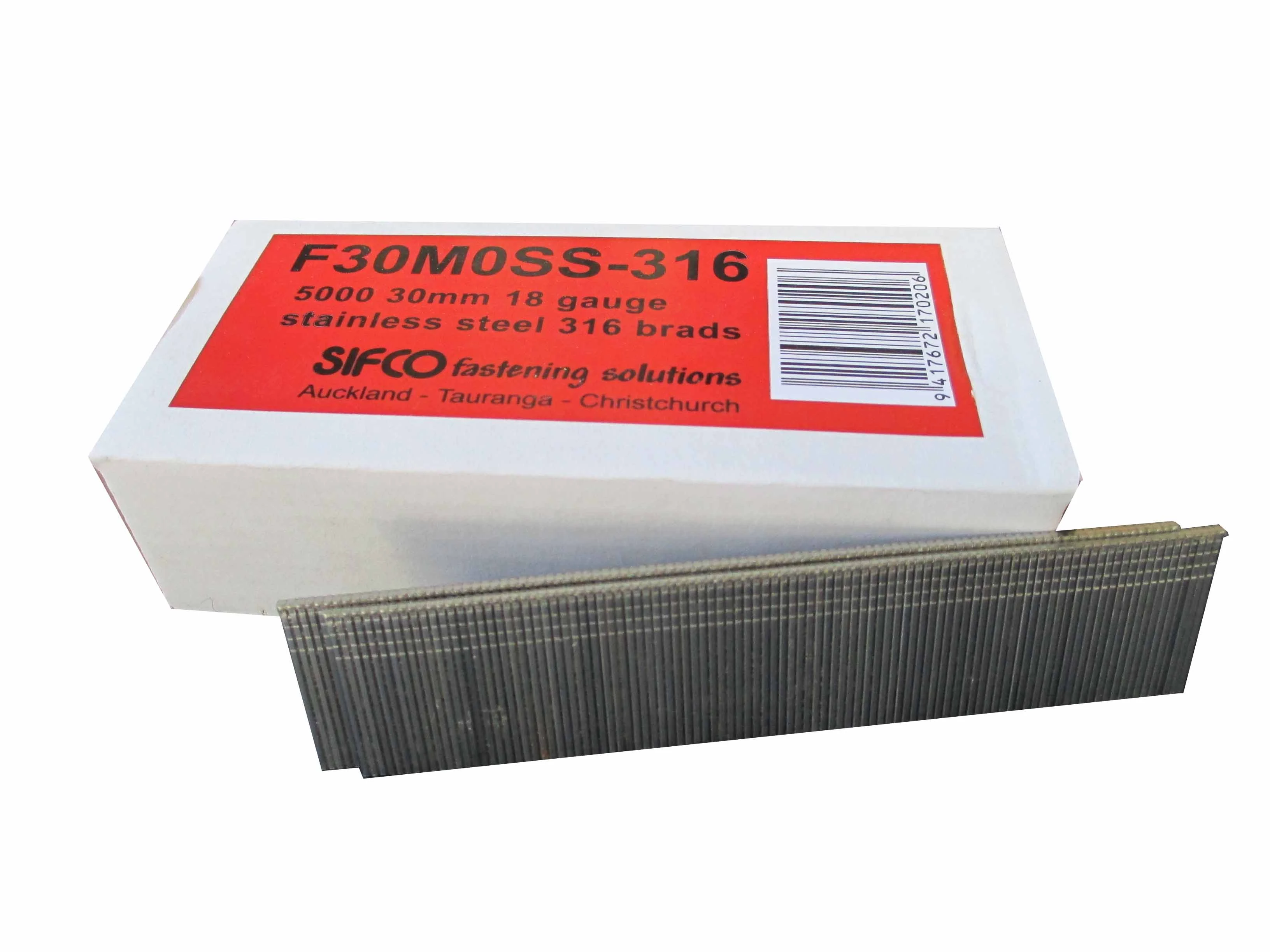 F30M0SS-316 SIFCO® 30mm C130 18 Gauge Stainless 316 Brads 5,000pcs/Box