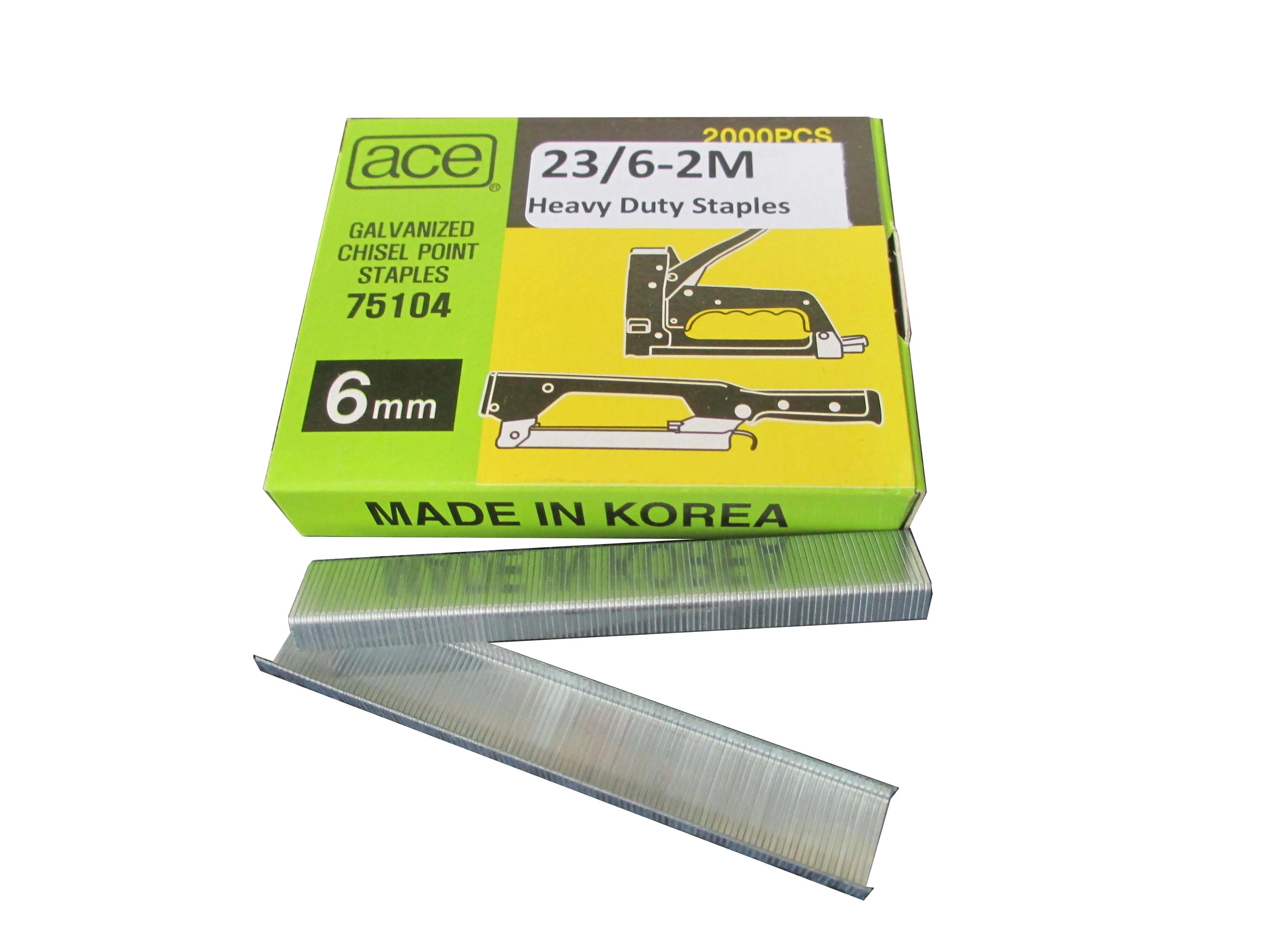 23/6-2M ACE 6mm Heavy Duty Office Staples 2,000pcs/Box