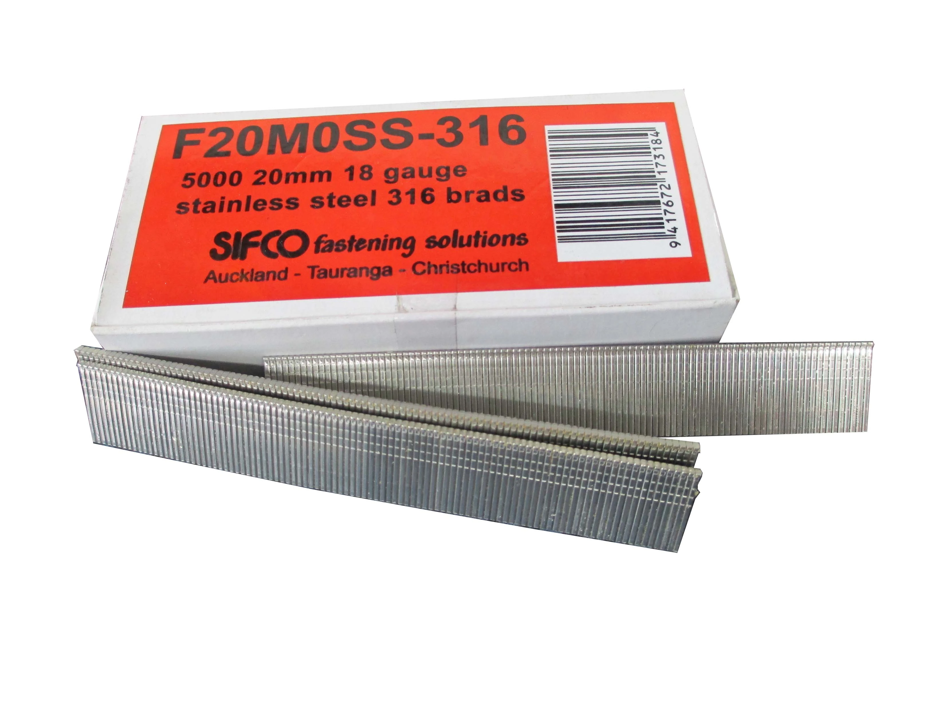 F20M0SS-316 SIFCO® C120 20mm 18 Gauge Stainless 316 Brads 5,000pcs/Box