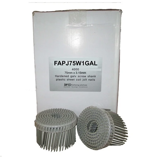 FAPJ75W1GAL SIFCO® 75mmx3.15mm Galvanised Hardened Jolt Head Coil Nails 4,000pcs/Box