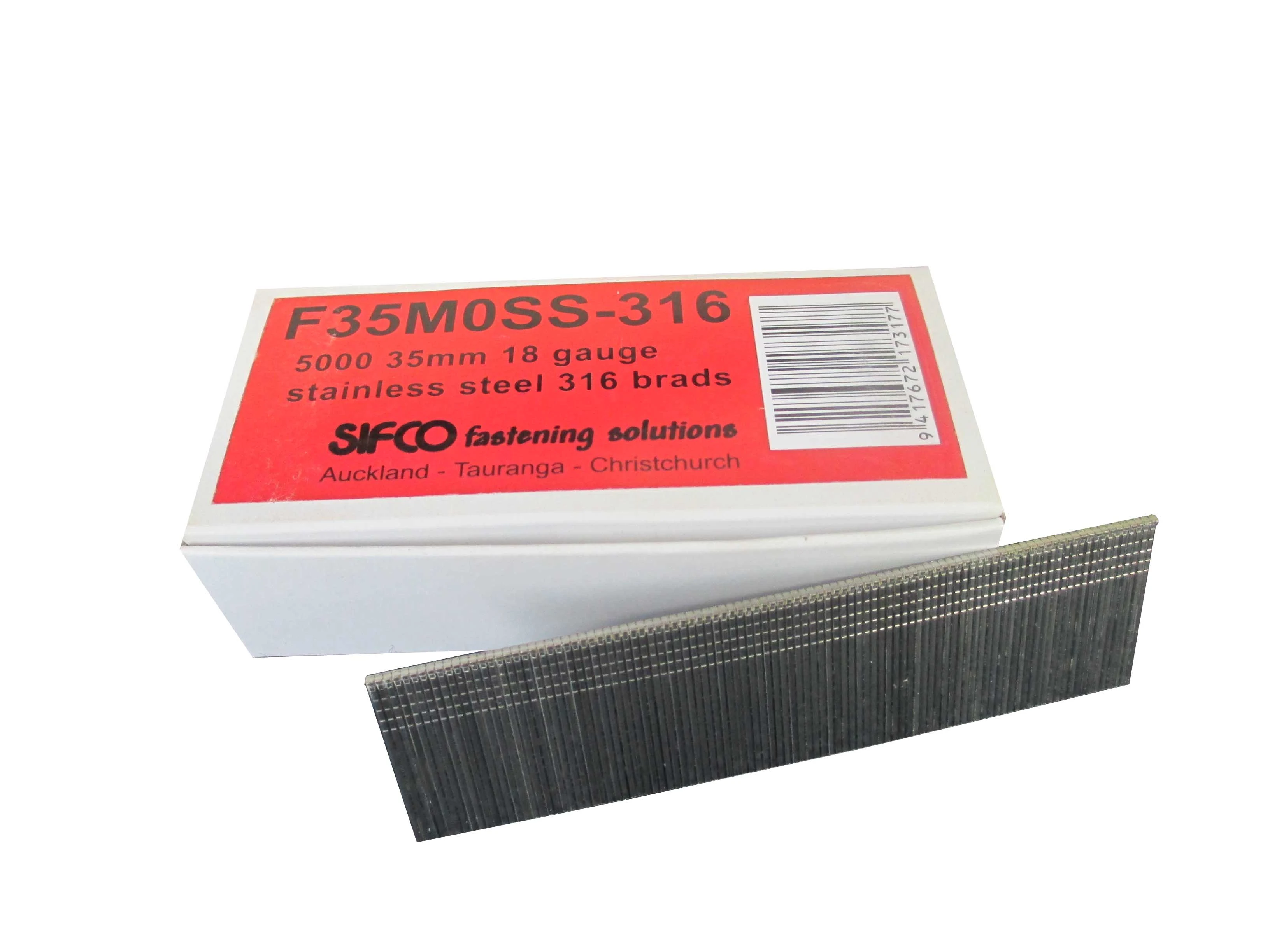 F35M0SS-316 SIFCO® 35mm C135 18 Gauge Stainless 316 Brads 5,000pcs/Box