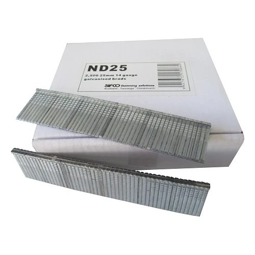 ND25 SIFCO® 25mm 14Ga. Galvanised Brads 2,500pcs/Box