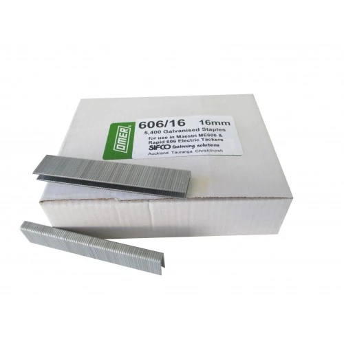 606/16 OMER® 16mm Galvanised Carpet Layers Staples 5,400pcs/Box