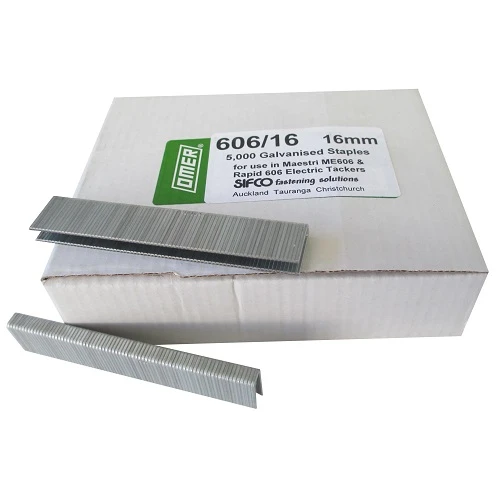 606/16-5M OMER® 16mm Galvanised Carpet Layers Staples 5,000pcs/Box