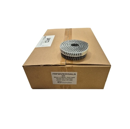 FRP40V8HDGAL/6 SIFCO® 40mm x 2.80mm Hot Dip Galvanised Ring Coil Nails 6,000pcs/Box