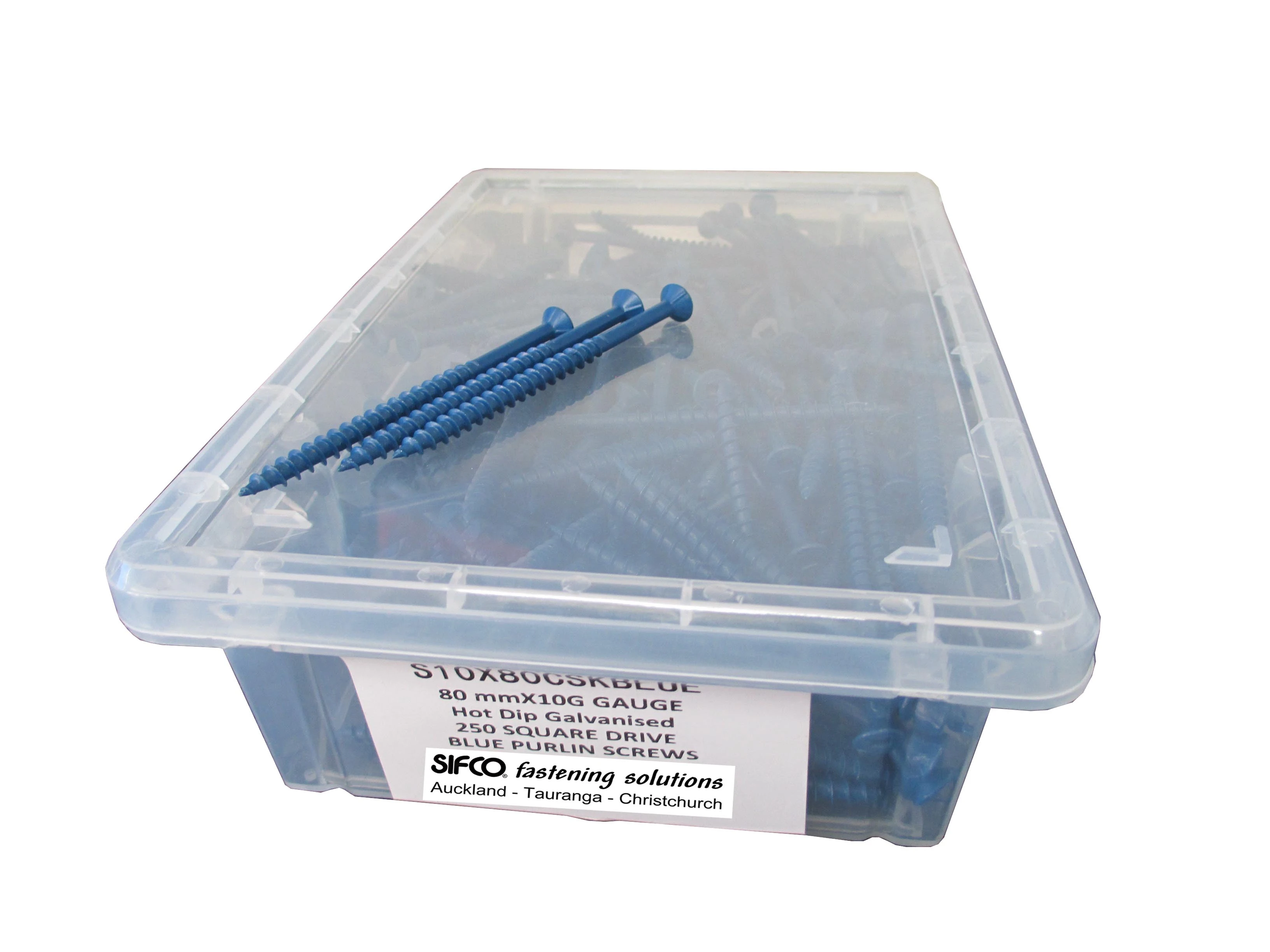 S10X80CSKBLUE SIFCO® 80mm x 10Ga. Blue Purlin Screws, 250pcs/Box