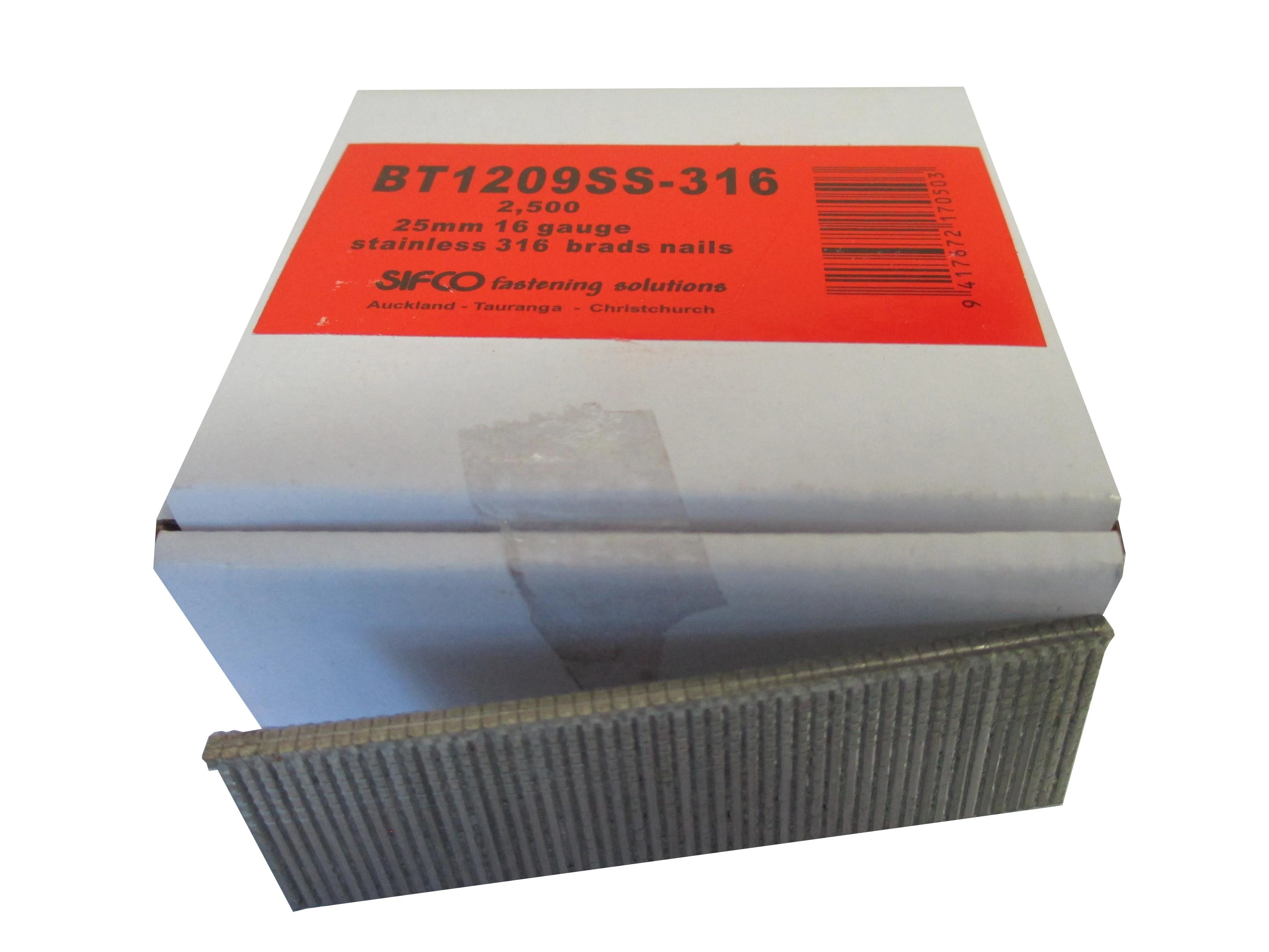 BT1209SS-316 SIFCO® 25mm C25 16 Gauge 316 Stainless steel Brad Nails 2,500pcs/Box