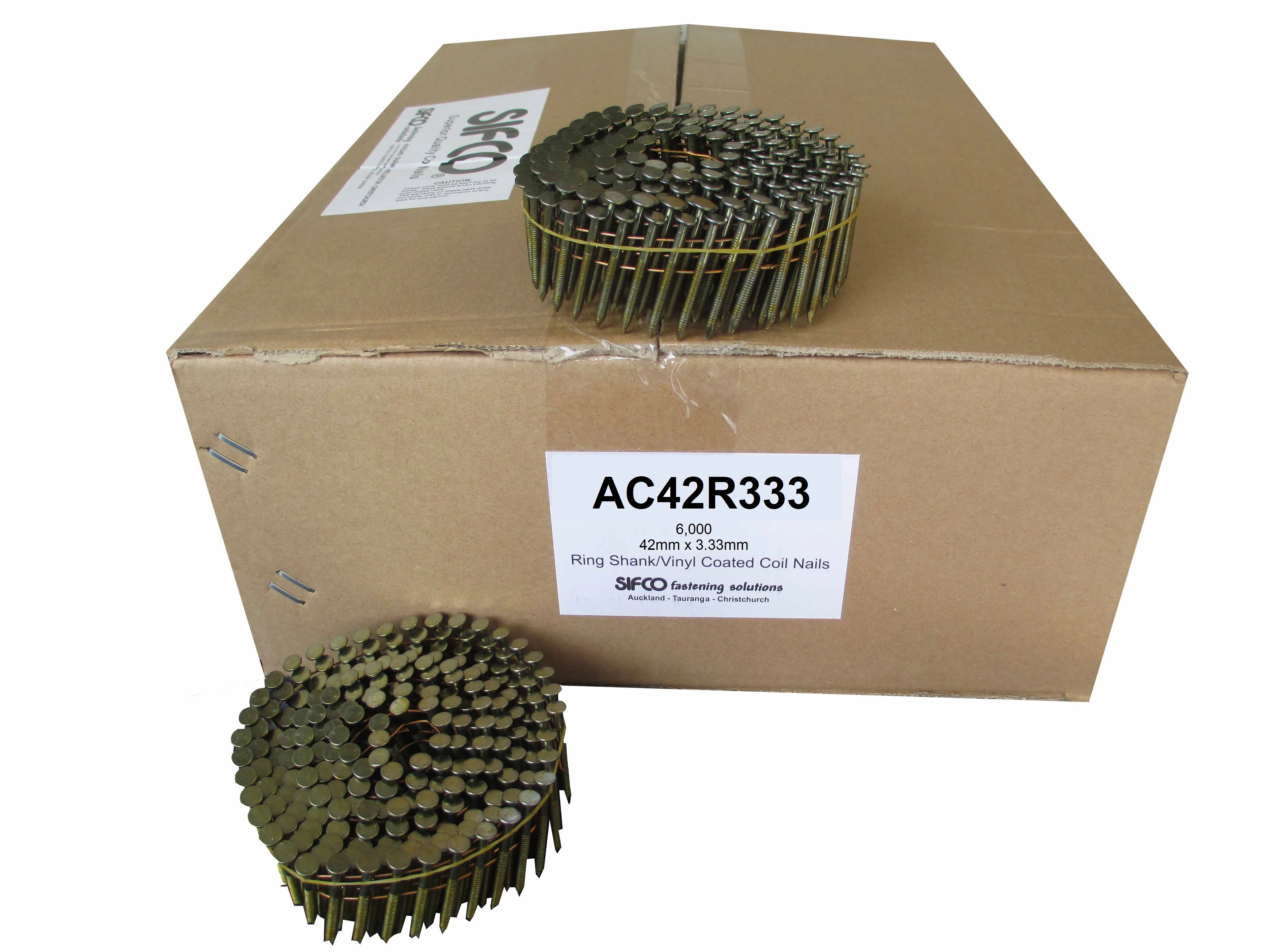 AC42R333 SIFCO® 42mm x 3.33mm Ring Shank Coil Nails 6,000pcs/Box