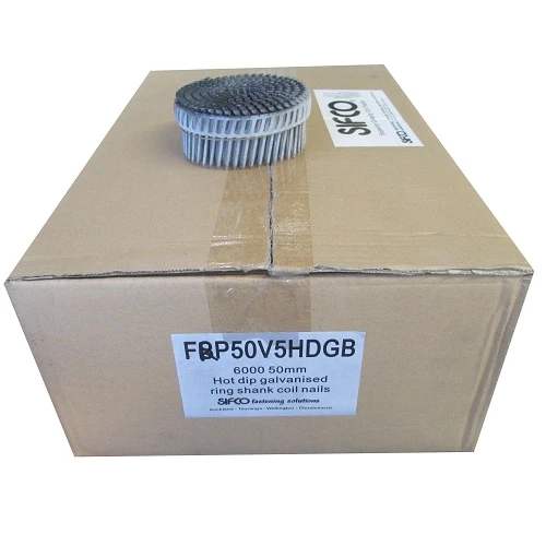FRP50V5HDGB SIFCO® 50mm x 2.50mm Ring Shank Coil Nails, Black