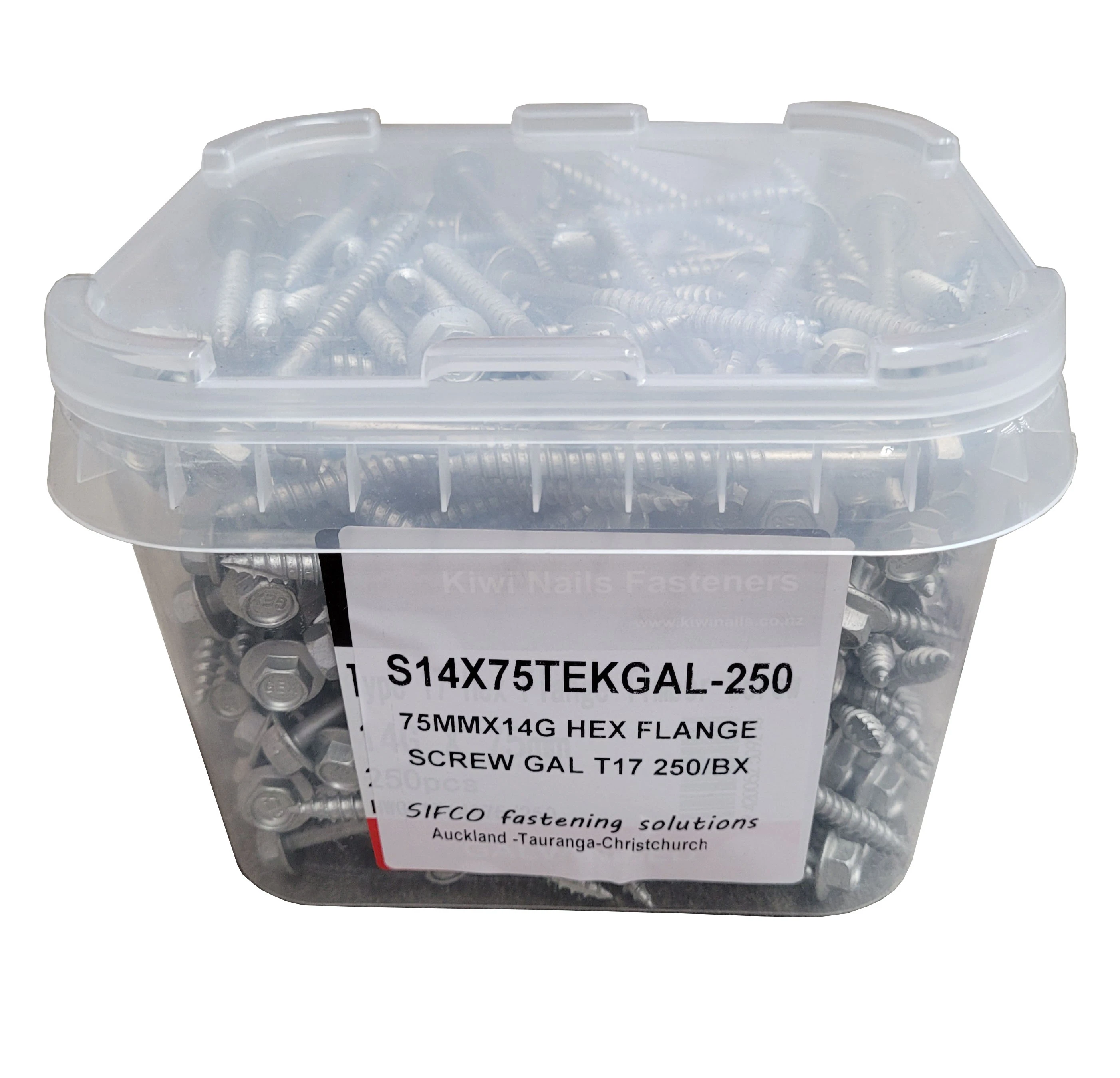 S14X75TEKGAL SIFCO® 75mm x 14Ga. HWF Tek CL3 Galv Screws, 250pcs/Box