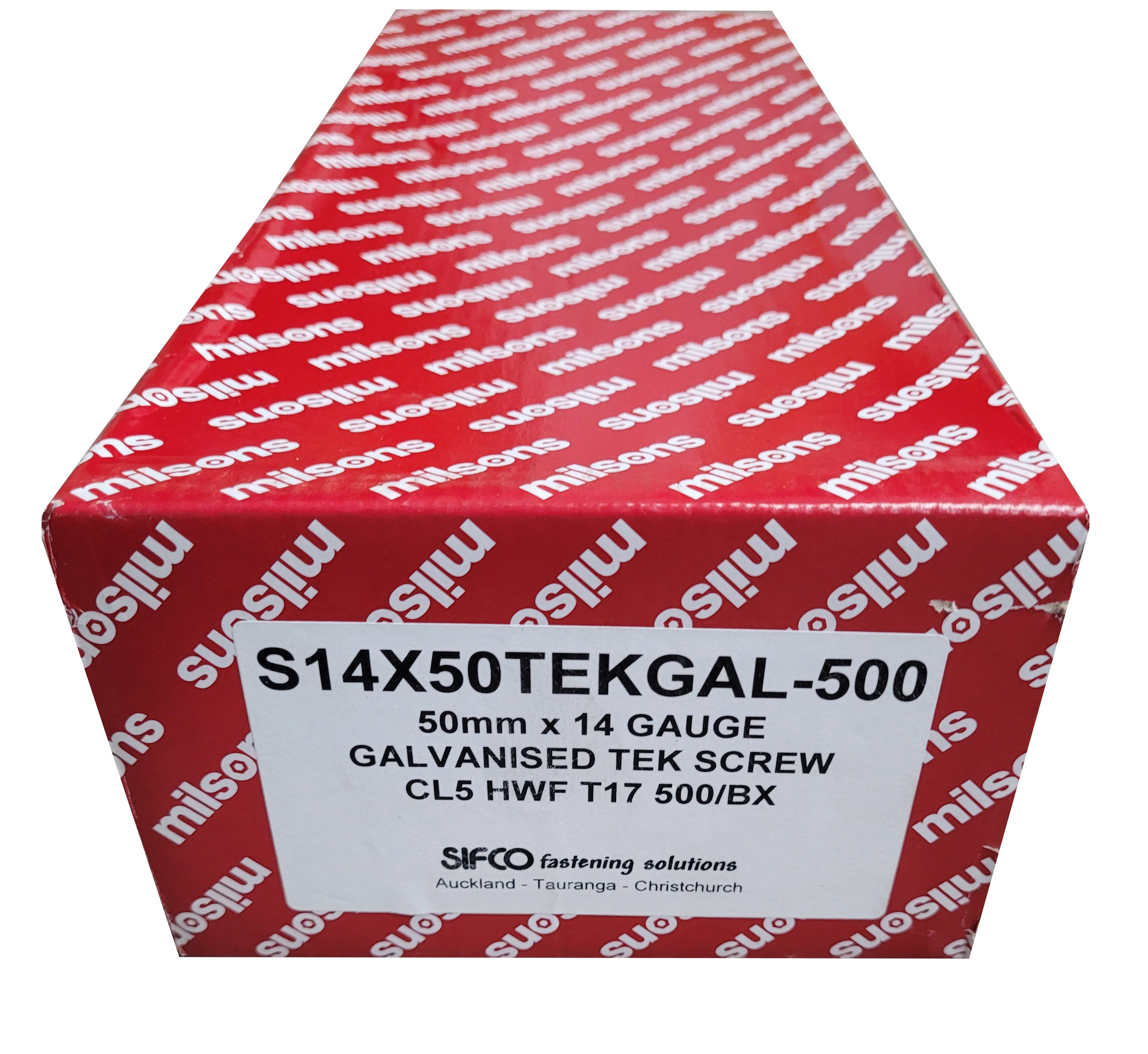 S14X50TEKGAL-500 SIFCO® 50mm x 14Ga. HWF Tek CL3 Galv Screws, 500pcs/Box