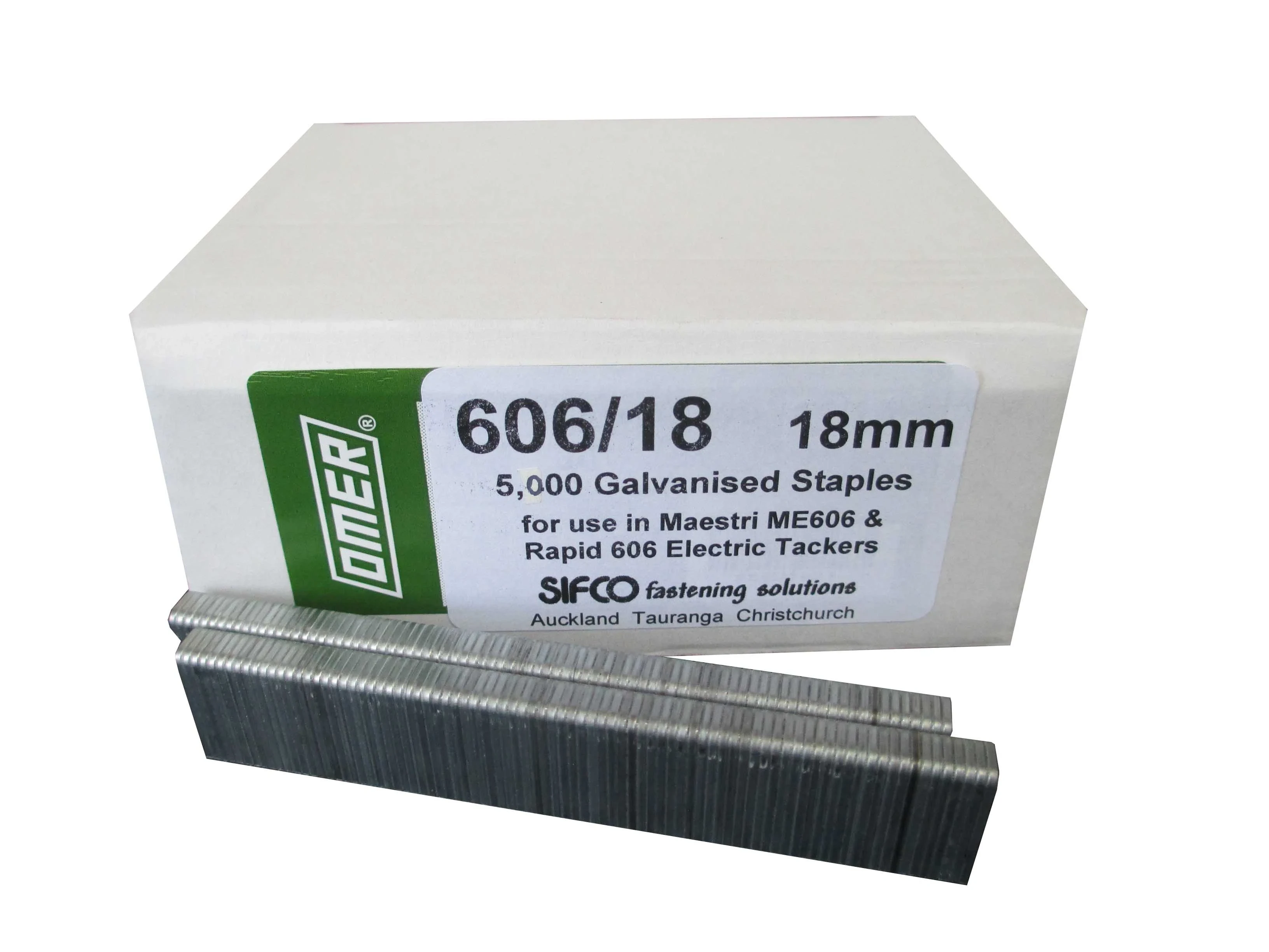606/18-5M OMER® 18mm Galvanised Carpet Layers Staples 5,000pcs/Box