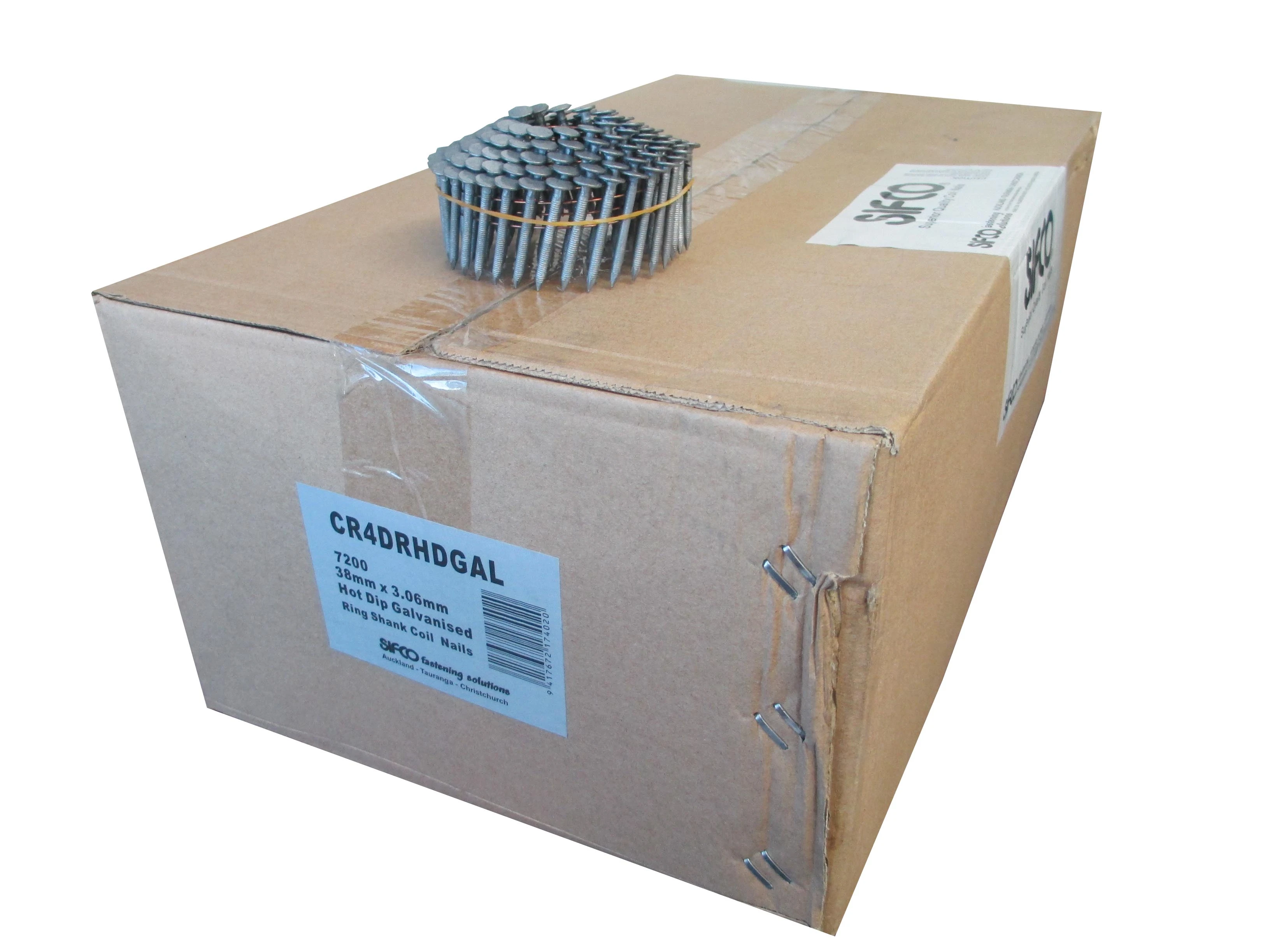 CR4DRHDGAL SIFCO® 38mm Hot Dip Galvanised Ring Shank Roofing Coil Nails 7,200pcs/box
