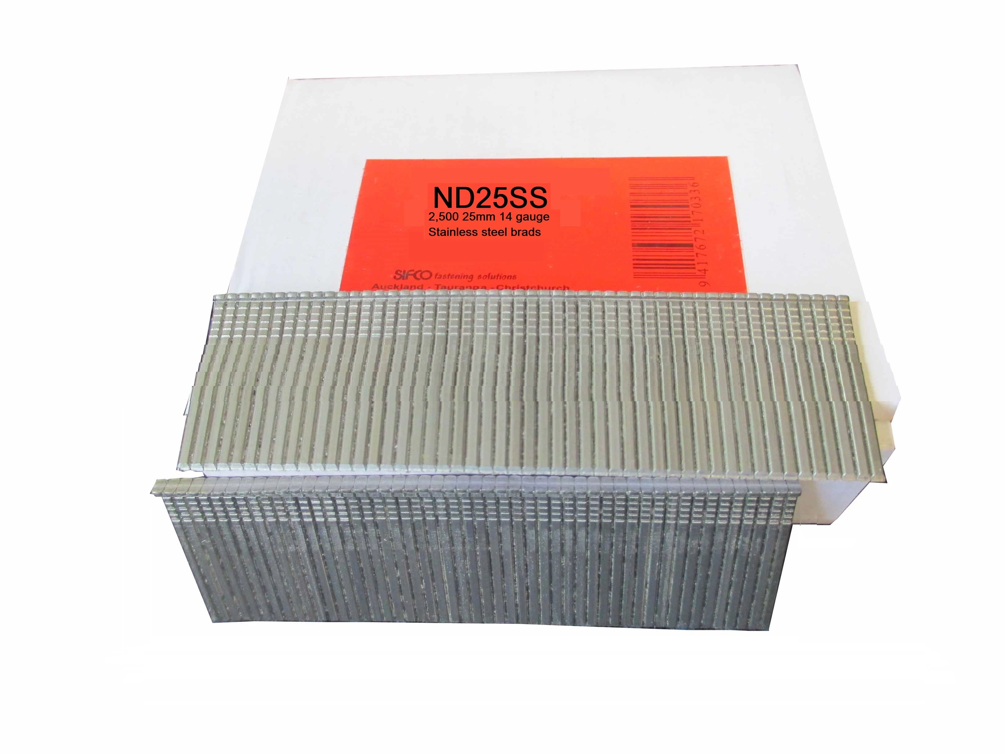 ND25SS SIFCO® 25mm 14Ga. Stainless Steel Brads 2,500pcs/Box