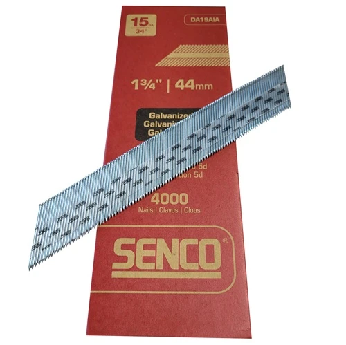 DA19AIA SENCO 45mm 15 Gauge Galvanised Ballistic Point Brad Nails 4,000pcs/Box