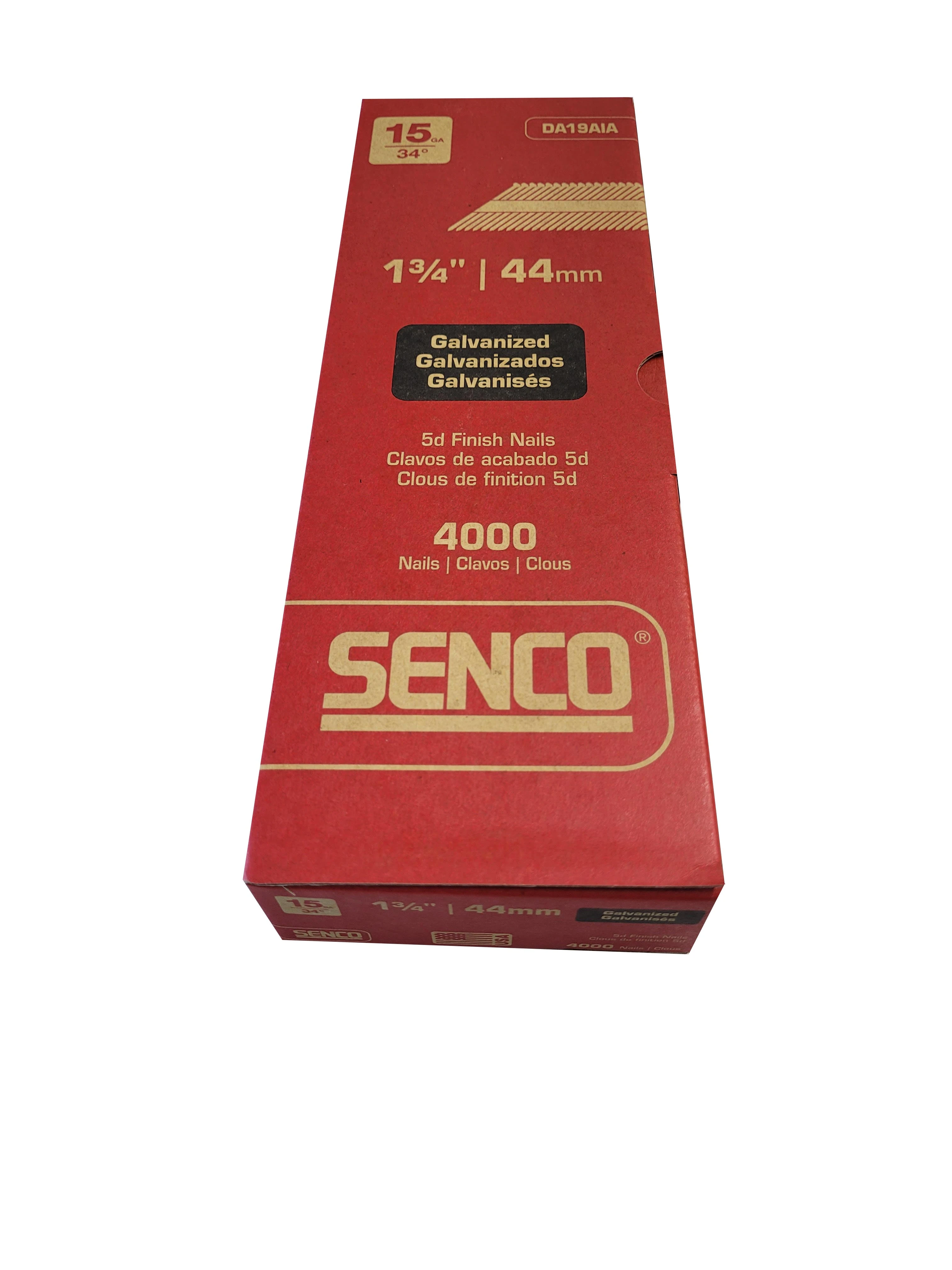 DA19AIA SENCO 45mm 15 Gauge Galvanised Ballistic Point Brad Nails 4,000pcs/Box