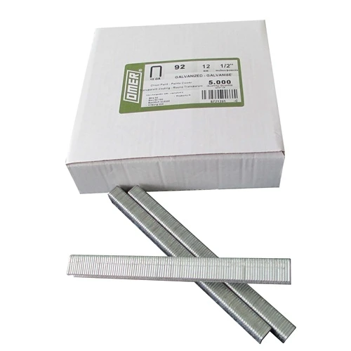 92/12CE-10M OMER® 12mm Galvanised 18Ga. Industrial Staples for use in Air Staplers 10,000pcs/Box
