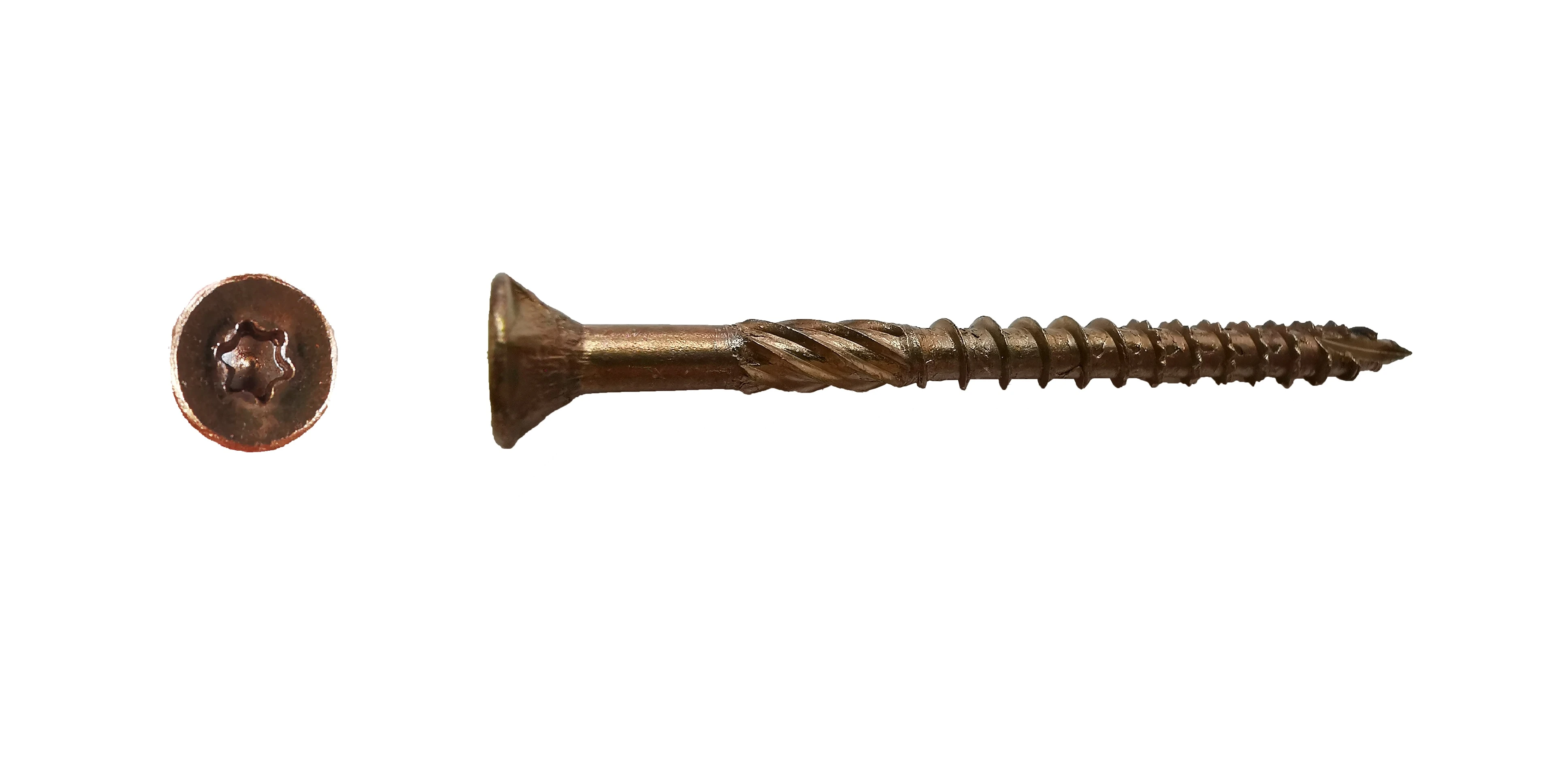 S10X65CSKTFDSSB SIFCO® 65mm x 10Ga. Stainless Bronze Flat Head Countersunk Torx Decking Screws, 500pcs/Box